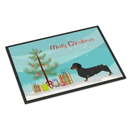 Carolines Treasures BB2900JMAT Dachshund Merry Christmas Tree Indoor or Outdoor Mat; 24 x 36 BB2900JMAT